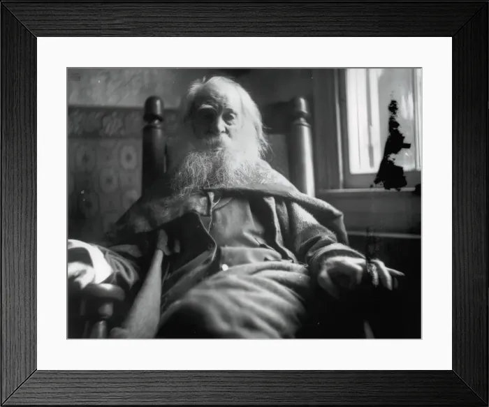 Framed Print : Walt Whitman in Camden, N. J. c. 1891. Creator: Samuel Murray Framed Print : Walt Whitman in Camden, N. J. c. 1891. Creator: Samuel Murray