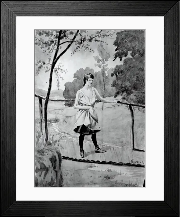 Framed Print : Eleanor (On the Log Bridge, Study for Painting), c. 1896-1899 Framed Print : Eleanor (On the Log Bridge, Study for Painting), c. 1896-1899