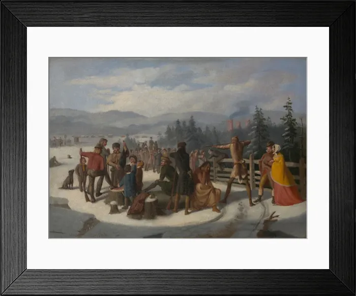 Framed Print : Scenes from the Pioneers by Cooper, Deerslayer at the Shooting Match, ca. 1850 Framed Print : Scenes from the Pioneers by Cooper, Deerslayer at the Shooting Match, ca. 1850