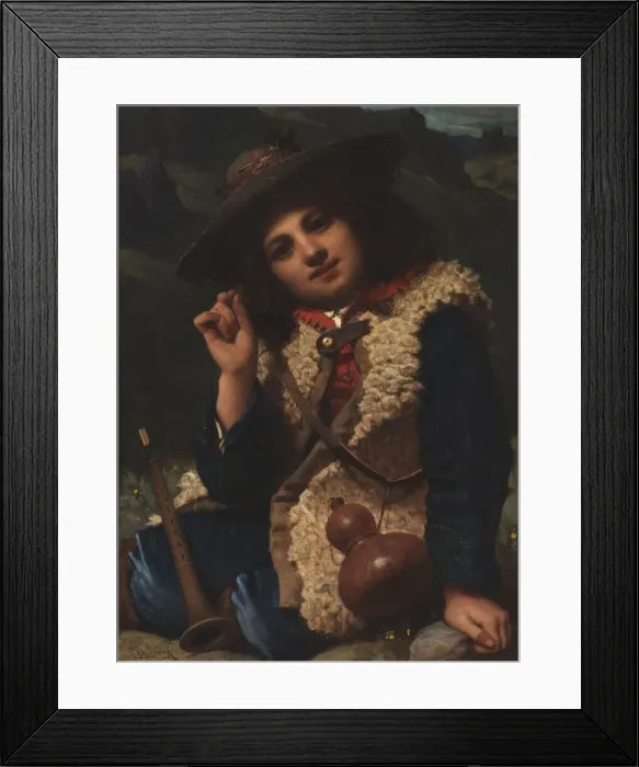 Framed Print : Italian Boy in Sheepskin Jacket, ca. 1855. Creator: Pierre-Louis-Joseph de Coninck Framed Print : Italian Boy in Sheepskin Jacket, ca. 1855. Creator: Pierre-Louis-Joseph de Coninck