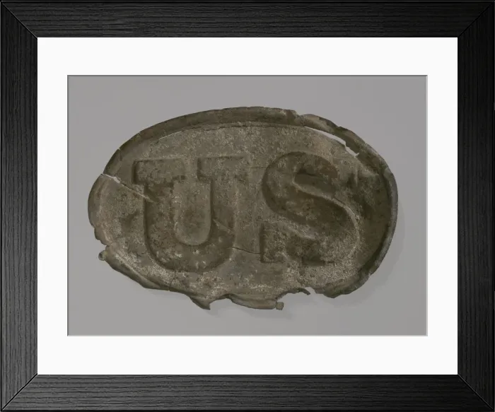 Framed Print : Civil War-era belt buckle from Point of Pines Plantation, ca. 1860. Creator: Unknown Framed Print : Civil War-era belt buckle from Point of Pines Plantation, ca. 1860. Creator: Unknown