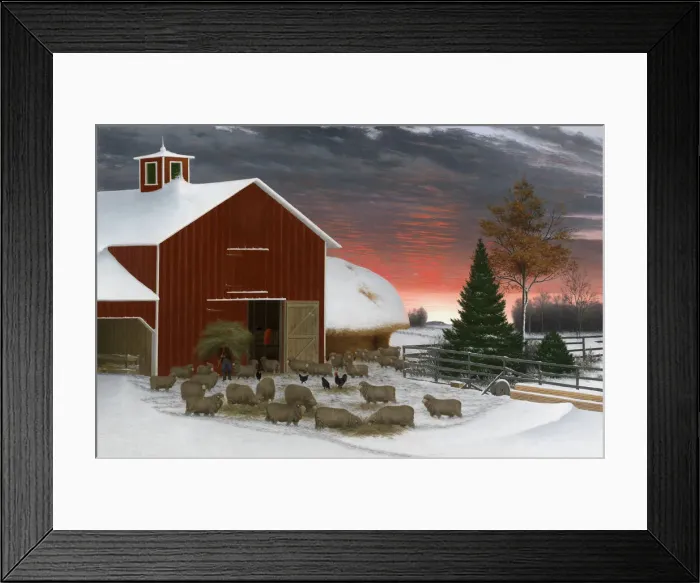 Framed Print : Barnyard in Winter, ca. 1885-1890. Creator: Horatio Shaw Framed Print : Barnyard in Winter, ca. 1885-1890. Creator: Horatio Shaw