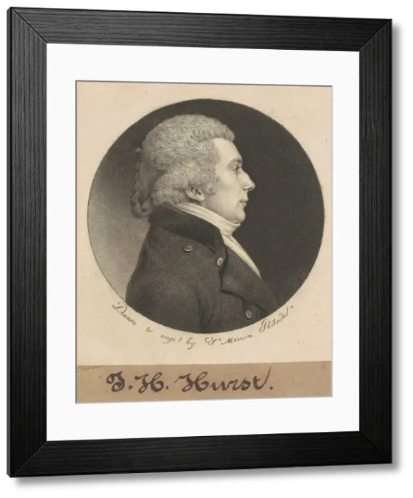 Framed Print : William Hurst, 1800. Creator: Charles Balthazar Julien Fevret de Saint-Memin Framed Print : William Hurst, 1800. Creator: Charles Balthazar Julien Fevret de Saint-Memin