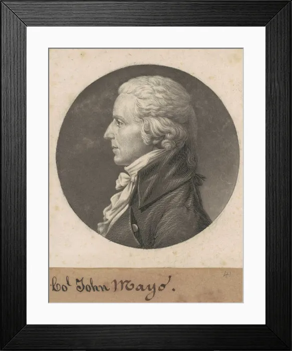 Framed Print : John Mayo II, 1808. Creator: Charles Balthazar Julien Fevret de Saint-Memin Framed Print : John Mayo II, 1808. Creator: Charles Balthazar Julien Fevret de Saint-Memin