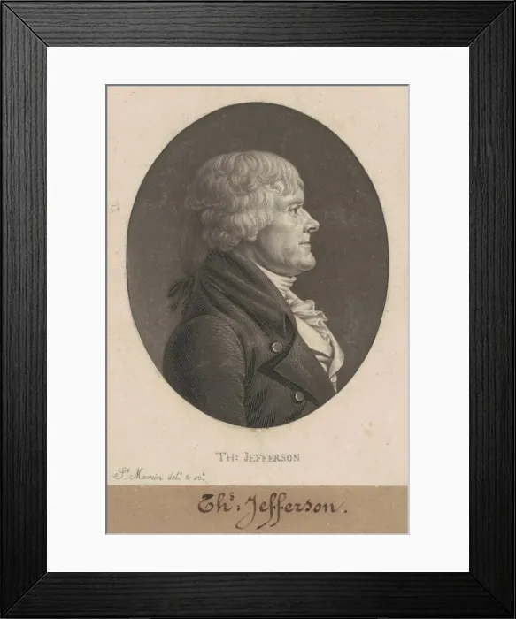 Framed Print : Thomas Jefferson, 1804. Creator: Charles Balthazar Julien Fevret de Saint-Memin Framed Print : Thomas Jefferson, 1804. Creator: Charles Balthazar Julien Fevret de Saint-Memin