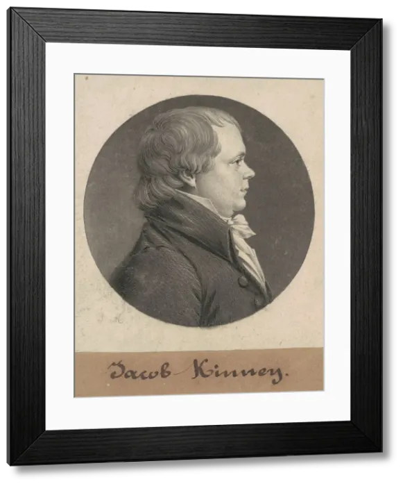 Framed Print : Jacob Kinney, 1808. Creator: Charles Balthazar Julien Fevret de Saint-Memin Framed Print : Jacob Kinney, 1808. Creator: Charles Balthazar Julien Fevret de Saint-Memin