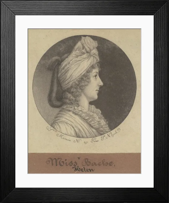 Framed Print : Helena Bache, 1797. Creator: Charles Balthazar Julien Fevret de Saint-Memin Framed Print : Helena Bache, 1797. Creator: Charles Balthazar Julien Fevret de Saint-Memin