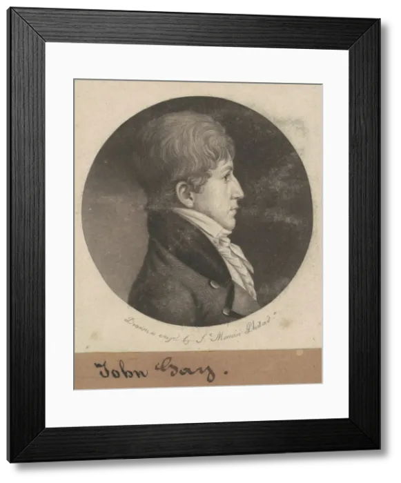 Framed Print : John Gay, 1802. Creator: Charles Balthazar Julien Fevret de Saint-Memin Framed Print : John Gay, 1802. Creator: Charles Balthazar Julien Fevret de Saint-Memin