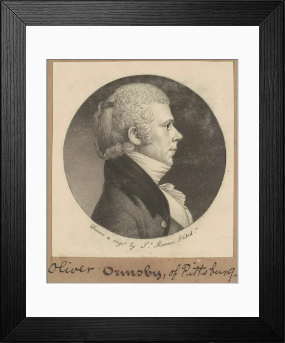 Framed Print : Oliver Ormsby, 1801. Creator: Charles Balthazar Julien Fevret de Saint-Memin Framed Print : Oliver Ormsby, 1801. Creator: Charles Balthazar Julien Fevret de Saint-Memin