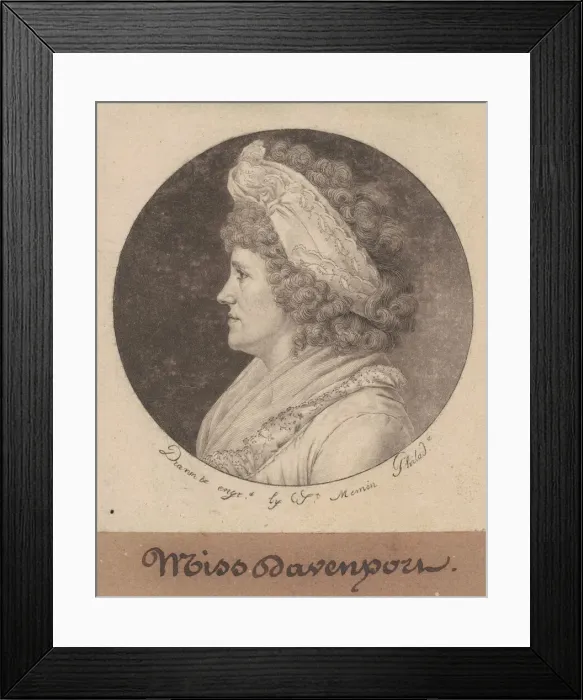 Framed Print : Debby Davenport, 1798. Creator: Charles Balthazar Julien Fevret de Saint-Memin Framed Print : Debby Davenport, 1798. Creator: Charles Balthazar Julien Fevret de Saint-Memin