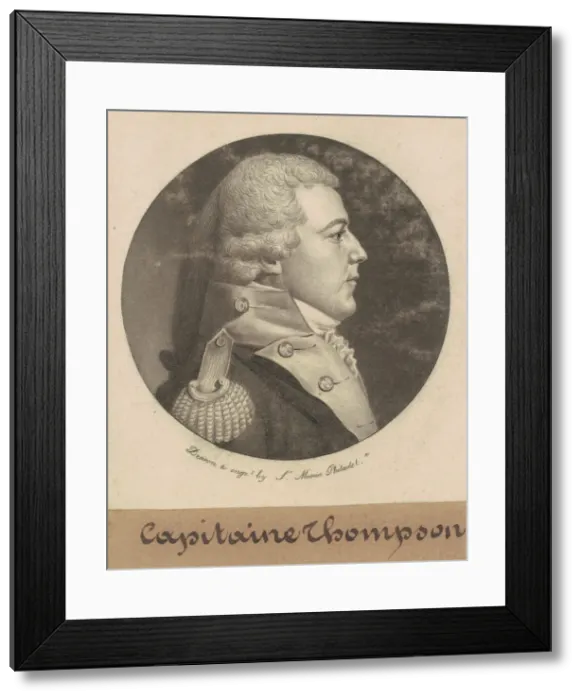 Framed Print : Captain Thompson, 1800. Creator: Charles Balthazar Julien Fevret de Saint-Memin Framed Print : Captain Thompson, 1800. Creator: Charles Balthazar Julien Fevret de Saint-Memin