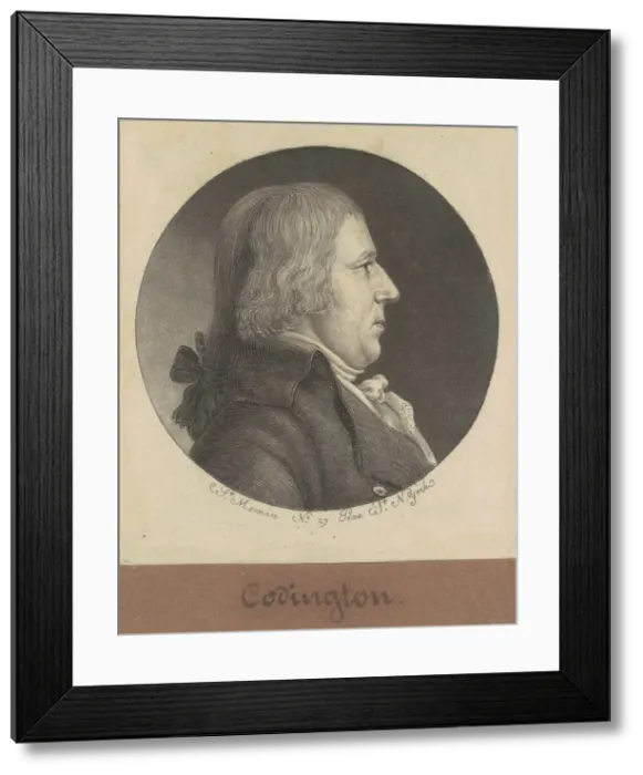 Framed Print : Coddington, 1797. Creator: Charles Balthazar Julien Fevret de Saint-Memin Framed Print : Coddington, 1797. Creator: Charles Balthazar Julien Fevret de Saint-Memin