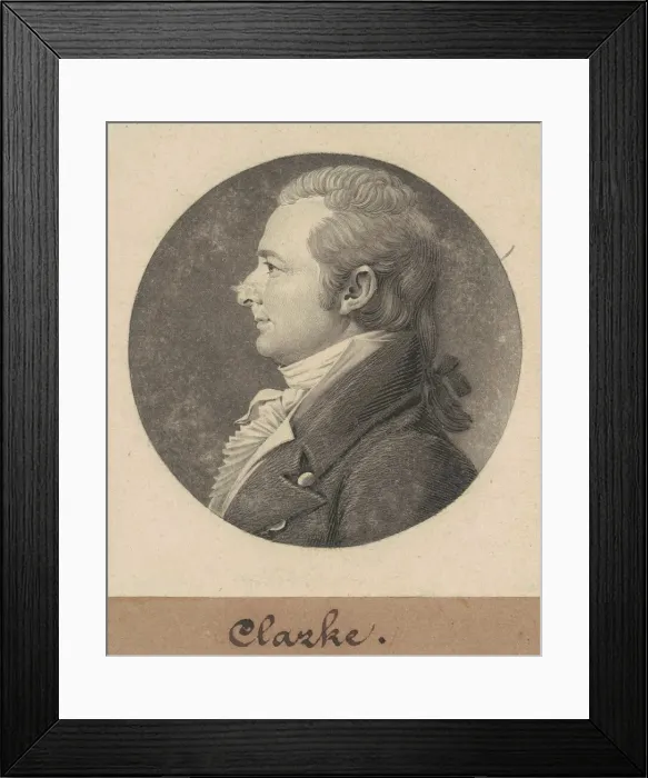 Framed Print : John Clarke, 1808. Creator: Charles Balthazar Julien Fevret de Saint-Memin Framed Print : John Clarke, 1808. Creator: Charles Balthazar Julien Fevret de Saint-Memin