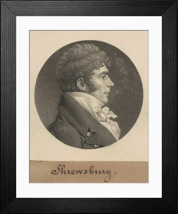 Framed Print : Shrewsbury, 1809. Creator: Charles Balthazar Julien Fevret de Saint-Memin Framed Print : Shrewsbury, 1809. Creator: Charles Balthazar Julien Fevret de Saint-Memin