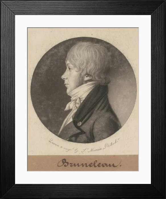 Framed Print : Bruneleau, 1801. Creator: Charles Balthazar Julien Fevret de Saint-Memin Framed Print : Bruneleau, 1801. Creator: Charles Balthazar Julien Fevret de Saint-Memin