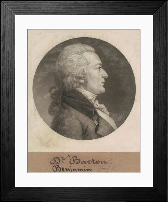 Framed Print : Benjamin Smith Barton, 1802. Creator: Charles Balthazar Julien Fé Framed Print : Benjamin Smith Barton, 1802. Creator: Charles Balthazar Julien Fé
