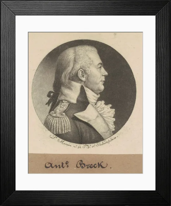 Framed Print : Anthony Breck, 1798. Creator: Charles Balthazar Julien Fevret de Saint-Memin Framed Print : Anthony Breck, 1798. Creator: Charles Balthazar Julien Fevret de Saint-Memin