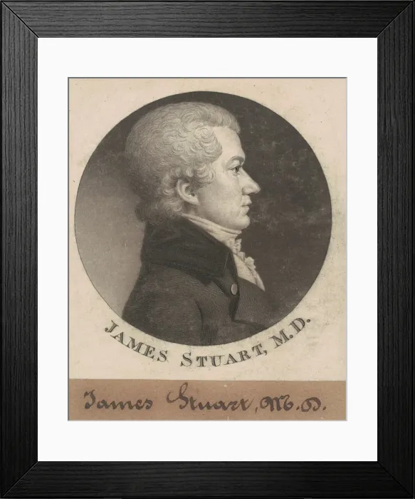 Framed Print : James Stuart, 1802. Creator: Charles Balthazar Julien Fevret de Saint-Memin Framed Print : James Stuart, 1802. Creator: Charles Balthazar Julien Fevret de Saint-Memin