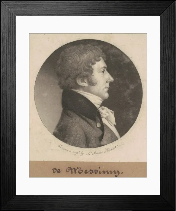 Framed Print : de Messimy, 1801. Creator: Charles Balthazar Julien Fevret de Saint-Memin Framed Print : de Messimy, 1801. Creator: Charles Balthazar Julien Fevret de Saint-Memin