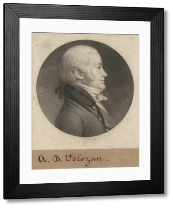 Framed Print : Denis A. Volozan, 1800. Creator: Charles Balthazar Julien Fevret de Saint-Memin Framed Print : Denis A. Volozan, 1800. Creator: Charles Balthazar Julien Fevret de Saint-Memin