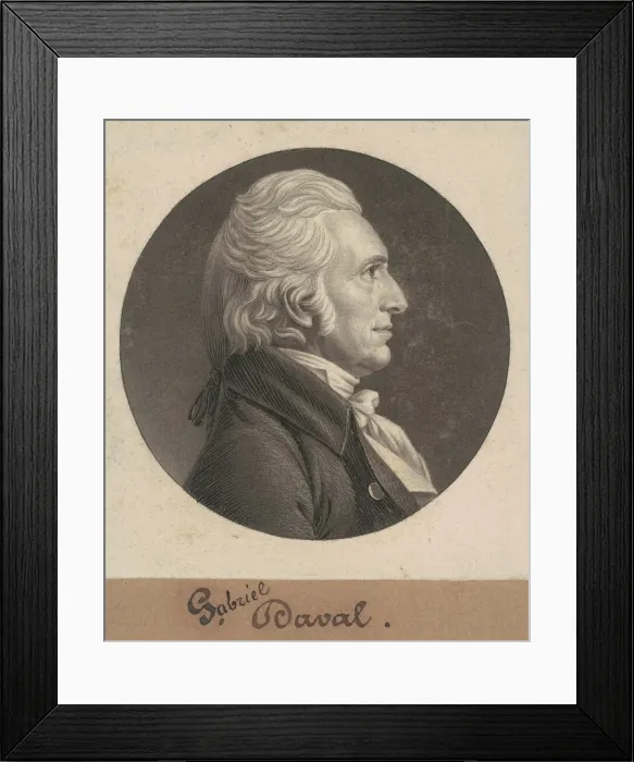 Framed Print : Gabriel Duvall, 1806. Creator: Charles Balthazar Julien Fevret de Saint-Memin Framed Print : Gabriel Duvall, 1806. Creator: Charles Balthazar Julien Fevret de Saint-Memin