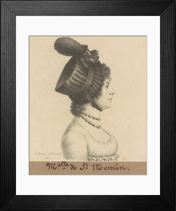 Framed Print : Etiennette-Charlotte-Adelaide Fevret de Saint-Memin, 1799-1800 Framed Print : Etiennette-Charlotte-Adelaide Fevret de Saint-Memin, 1799-1800