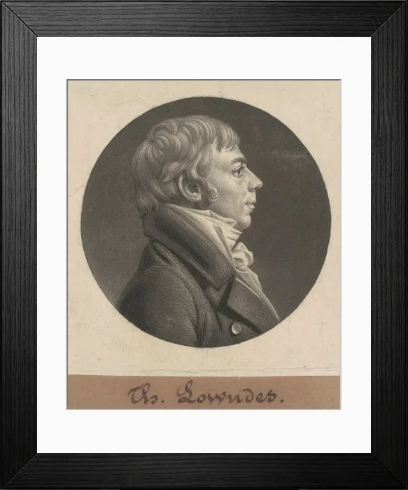 Framed Print : Thomas Lowndes, 1805. Creator: Charles Balthazar Julien Fevret de Saint-Memin Framed Print : Thomas Lowndes, 1805. Creator: Charles Balthazar Julien Fevret de Saint-Memin