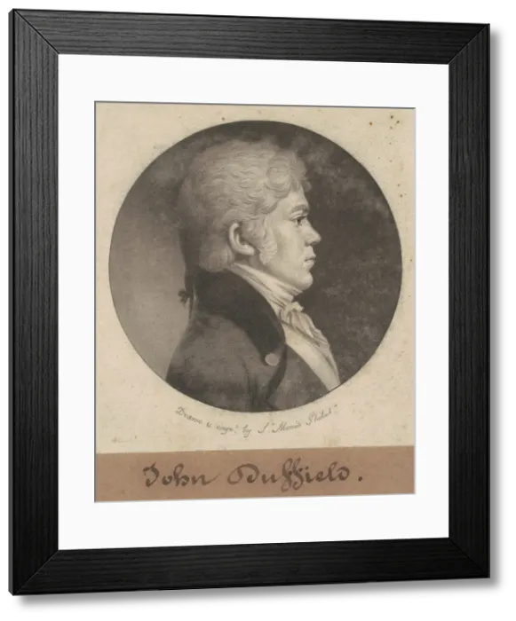 Framed Print : John Duffield, 1802. Creator: Charles Balthazar Julien Fevret de Saint-Memin Framed Print : John Duffield, 1802. Creator: Charles Balthazar Julien Fevret de Saint-Memin