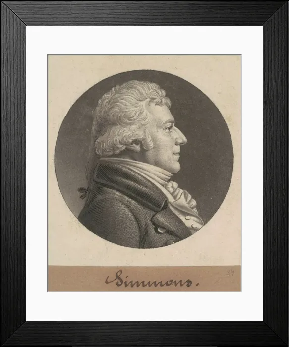 Framed Print : Simmons, 1806. Creator: Charles Balthazar Julien Fevret de Saint-Memin Framed Print : Simmons, 1806. Creator: Charles Balthazar Julien Fevret de Saint-Memin