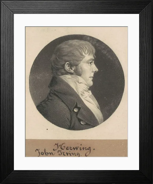 Framed Print : John Irving, 1809. Creator: Charles Balthazar Julien Fevret de Saint-Memin Framed Print : John Irving, 1809. Creator: Charles Balthazar Julien Fevret de Saint-Memin