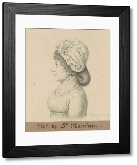 Framed Print : Marie-Victoire Fevret de Saint-Memin, 1799. Creator Framed Print : Marie-Victoire Fevret de Saint-Memin, 1799. Creator