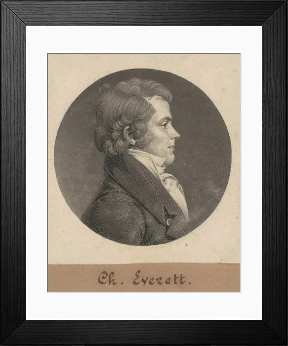 Framed Print : Charles Everett, 1808. Creator: Charles Balthazar Julien Fevret de Saint-Memin Framed Print : Charles Everett, 1808. Creator: Charles Balthazar Julien Fevret de Saint-Memin