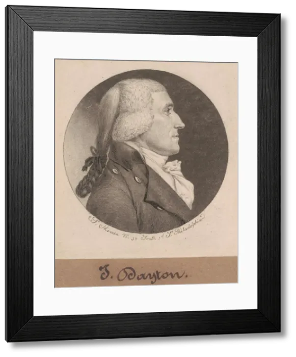 Framed Print : Jonathan Dayton, 1798. Creator: Charles Balthazar Julien Fevret de Saint-Memin Framed Print : Jonathan Dayton, 1798. Creator: Charles Balthazar Julien Fevret de Saint-Memin