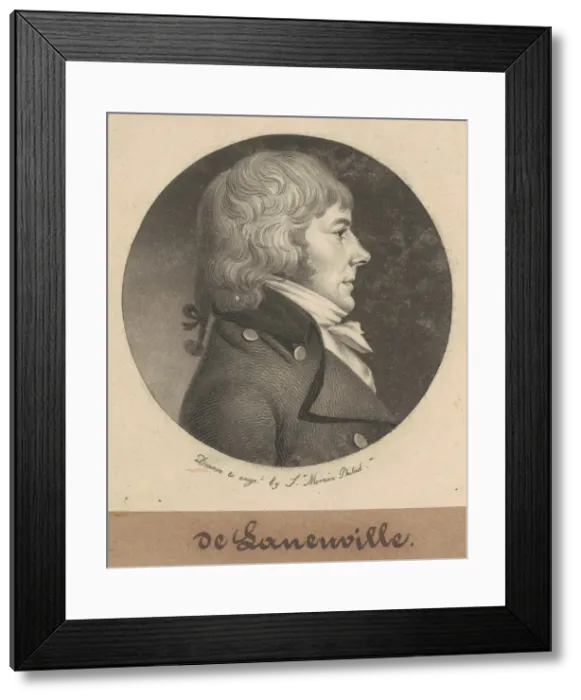 Framed Print : de Laneuville, 1800. Creator: Charles Balthazar Julien Fevret de Saint-Memin Framed Print : de Laneuville, 1800. Creator: Charles Balthazar Julien Fevret de Saint-Memin