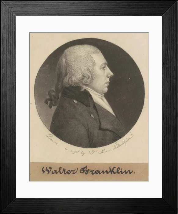 Framed Print : Walter Franklin, 1799. Creator: Charles Balthazar Julien Fevret de Saint-Memin Framed Print : Walter Franklin, 1799. Creator: Charles Balthazar Julien Fevret de Saint-Memin