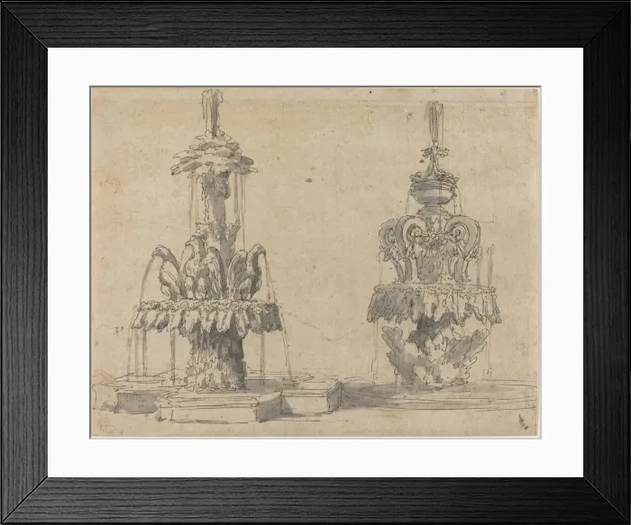Framed Print : Two Fountains. Creator: Unknown Framed Print : Two Fountains. Creator: Unknown