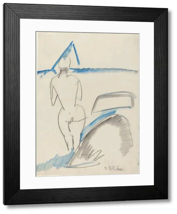 Framed Print : Bather on the Beach, 1912 / 1913. Creator: Ernst Kirchner Framed Print : Bather on the Beach, 1912 / 1913. Creator: Ernst Kirchner