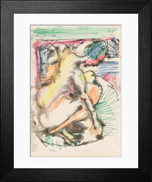 Framed Print : Erna Bathing in a Tub, 1913 / 1914. Creator: Ernst Kirchner Framed Print : Erna Bathing in a Tub, 1913 / 1914. Creator: Ernst Kirchner