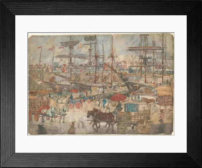 Framed Print : Docks, East Boston, 1900 / 1904. Creator: Maurice Brazil Prendergast Framed Print : Docks, East Boston, 1900 / 1904. Creator: Maurice Brazil Prendergast