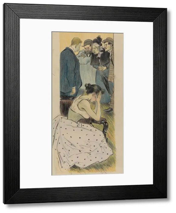 Framed Print : Sa famille (chanson), 1893. Creator: Theophile Alexandre Steinlen Framed Print : Sa famille (chanson), 1893. Creator: Theophile Alexandre Steinlen