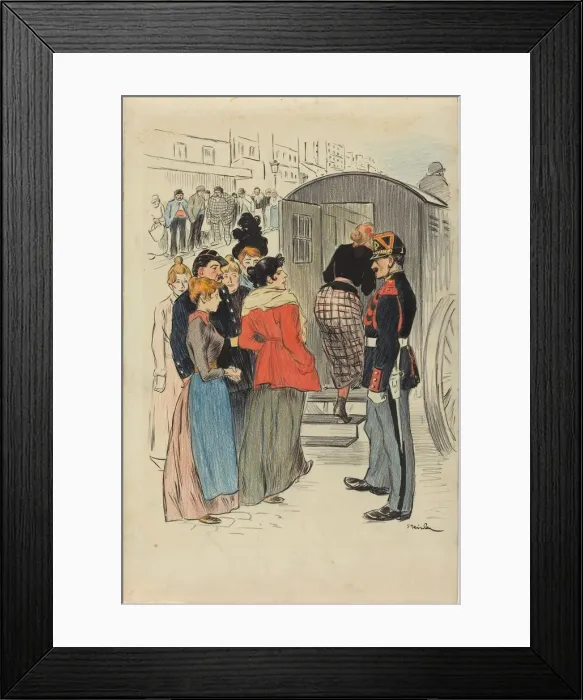Framed Print : La Rafle, 1893. Creator: Theophile Alexandre Steinlen Framed Print : La Rafle, 1893. Creator: Theophile Alexandre Steinlen