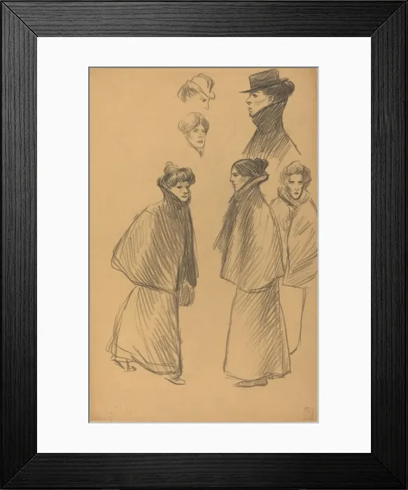 Framed Print : Figure Studies [recto], late 19th-early 20th century. Creator