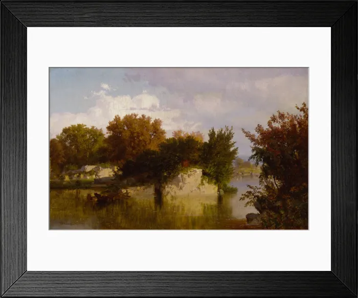 Framed Print : Trees along Stream in Fall, 1861. Creator: William Trost Richards Framed Print : Trees along Stream in Fall, 1861. Creator: William Trost Richards