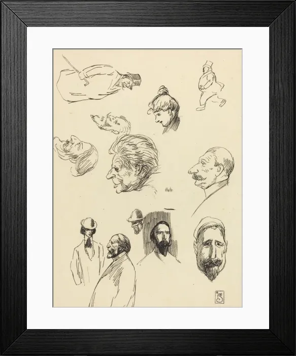 Framed Print : Studies of Figures and Heads, late 19th-early 20th century Framed Print : Studies of Figures and Heads, late 19th-early 20th century
