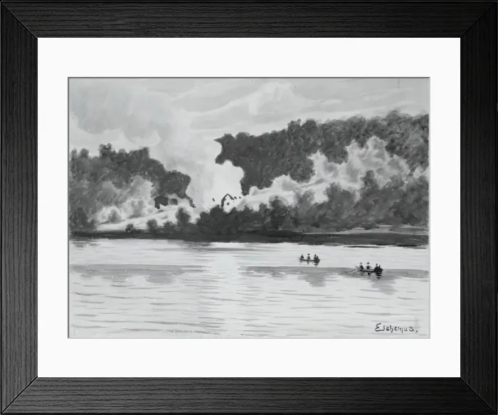 Framed Print : Fire Seen From East Lyme, Connecticut, 1900. Creator: Louis Michel Eilshemius Framed Print : Fire Seen From East Lyme, Connecticut, 1900. Creator: Louis Michel Eilshemius