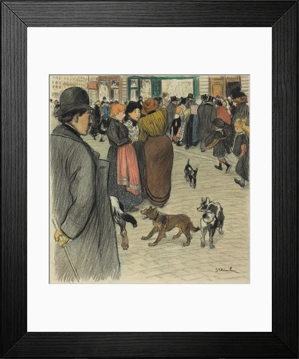 Framed Print : Watching the Crowd, late 19th-early 20th century. Creator: Theophile Alexandre Steinlen Framed Print : Watching the Crowd, late 19th-early 20th century. Creator: Theophile Alexandre Steinlen