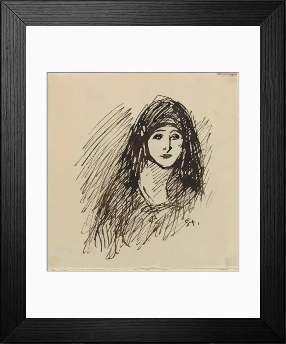 Framed Print : Portrait of the Artists Wife, late 19th-early 20th century Framed Print : Portrait of the Artists Wife, late 19th-early 20th century