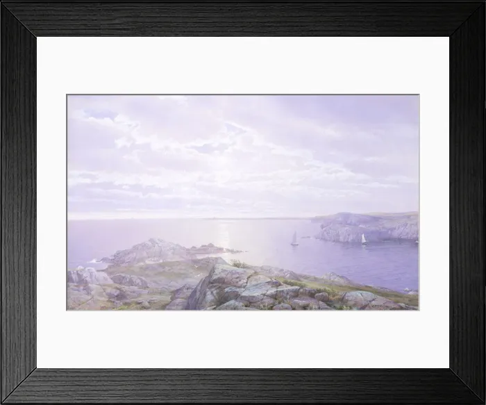 Framed Print : Rocky Cove, 1876. Creator: William Trost Richards Framed Print : Rocky Cove, 1876. Creator: William Trost Richards