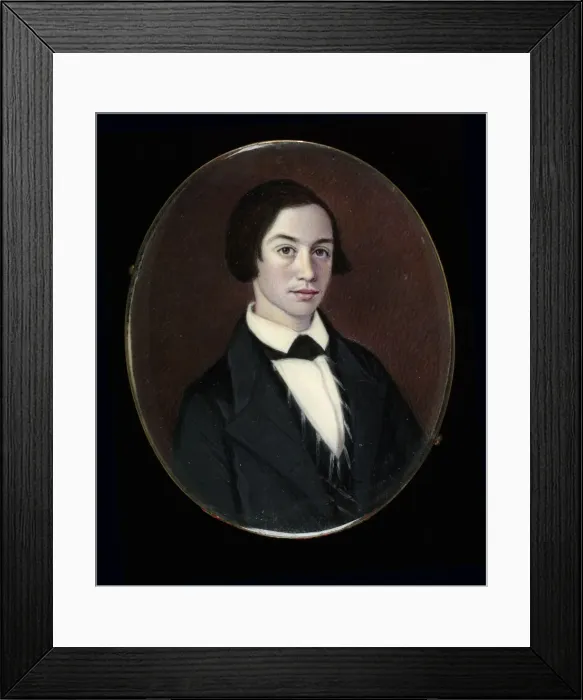 Framed Print : Portrait of a Gentleman, 1847. Creator: Moses B Russell Framed Print : Portrait of a Gentleman, 1847. Creator: Moses B Russell