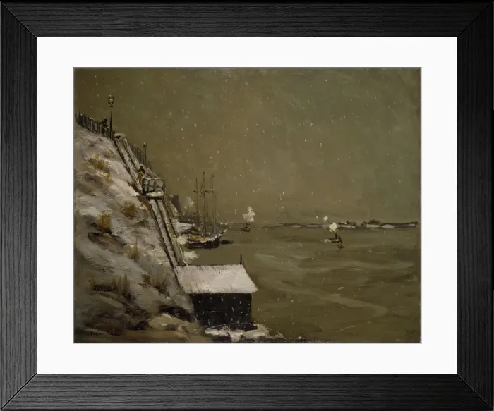 Framed Print : East River Embankment, Winter, 1900. Creator: Robert Henri Framed Print : East River Embankment, Winter, 1900. Creator: Robert Henri